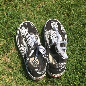 Black and white vans